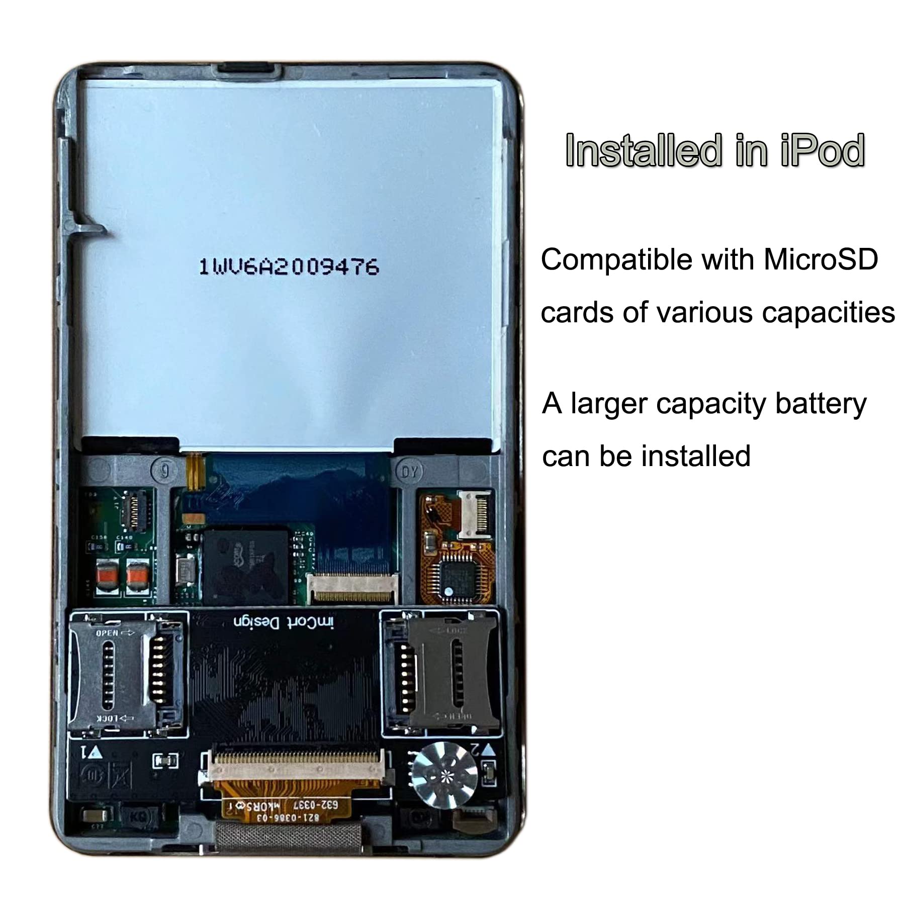 Fleane Fip02 Dual Micro Sd Adapter For Ipod Classic Ipod Video 5Th 5.5Th 6Th 6.5Th 7Th 7.5Th Tf Card Adapter Replace Mk8022Gaa Mk1634Gal Mk1231Gal